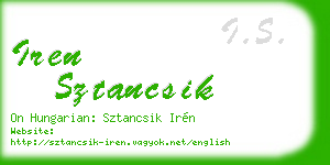 iren sztancsik business card